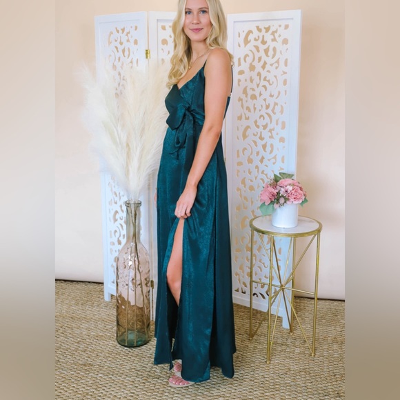 NWT Satin Maxi Dress - Picture 2 of 8